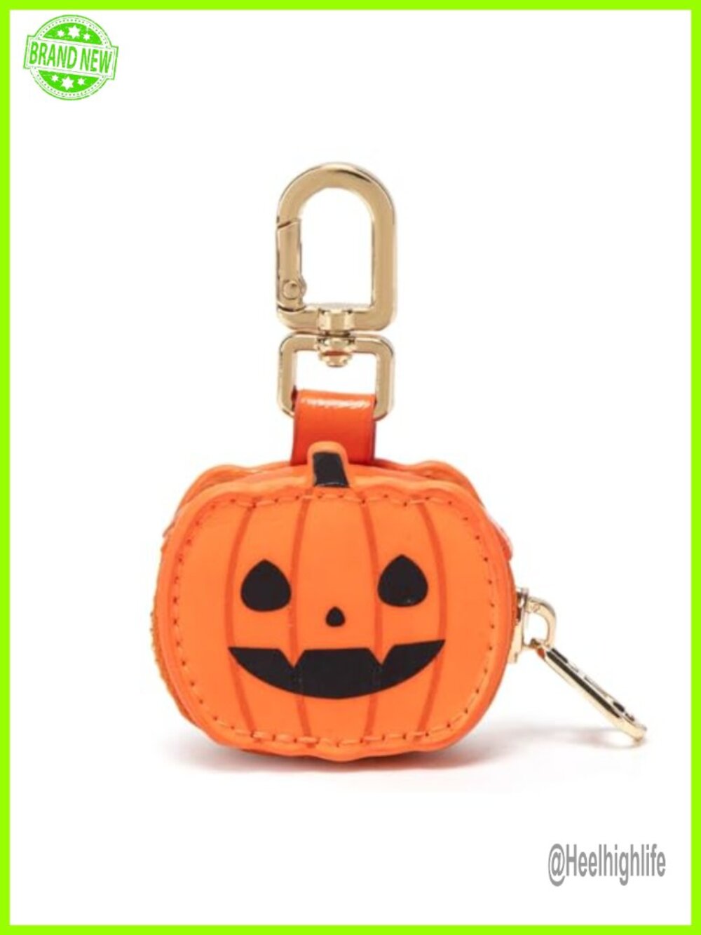 Mini Coin Purse Keychain Halloween Pumpkin Spider Bag Charm Split Ring